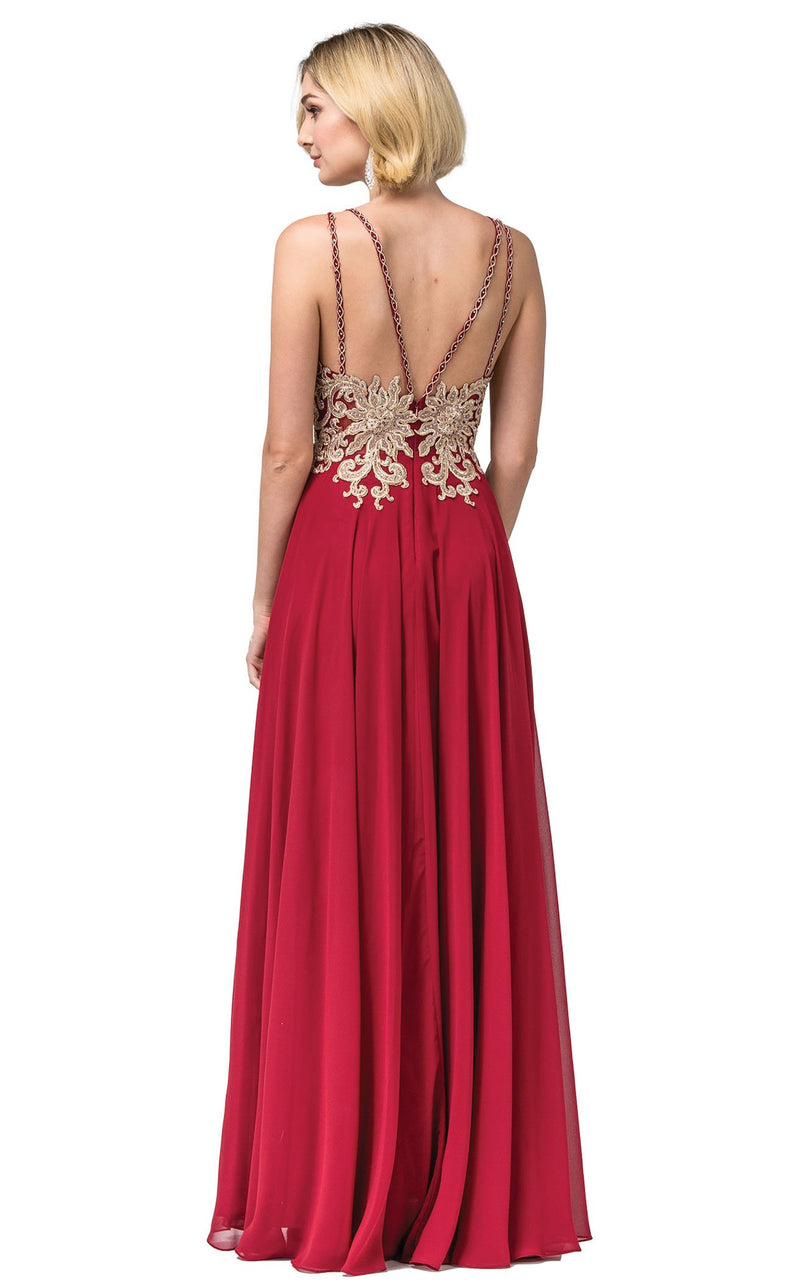 Dancing Queen 2890 Dress Burgundy-Gold