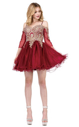 2 of 4 Dancing Queen 3001 Dress Burgundy