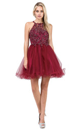 2 of 4 Dancing Queen 3004 Dress Burgundy