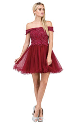 1 of 4 Dancing Queen 3018 Dress Burgundy