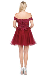 4 of 4 Dancing Queen 3018 Dress Burgundy