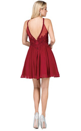 2 of 2 Dancing Queen 3043 Dress Burgundy