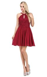1 of 2 Dancing Queen 3043 Dress Burgundy