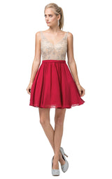 1 of 3 Dancing Queen 3221 Dress Burgundy