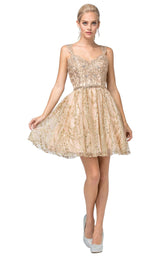 1 of 3 Dancing Queen 3222 Dress Gold