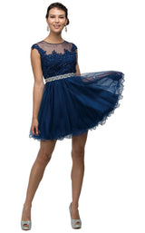 4 of 5 Dancing Queen 9489 Dress Navy