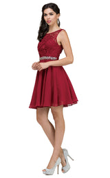 1 of 2 Dancing Queen 9659 Dress Burgundy