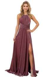 1 of 8 Nox Anabel E184 Dress Metallic-Burgundy