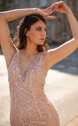 5 of 5 Chic and Holland HF1364 Dress Champagne