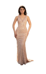 1 of 5 Chic and Holland HF1364 Dress Champagne