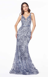 3 of 4 Cinderella Divine J785 Dress Smoky-Blue