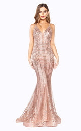 1 of 2 Cinderella Divine J8795 Dress Rose-Gold