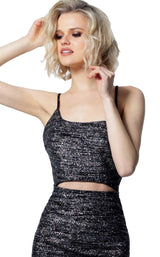 3 of 4 Jovani 1128 Black Multi