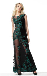1 of 6 Jovani 63645 Dress Black Teal