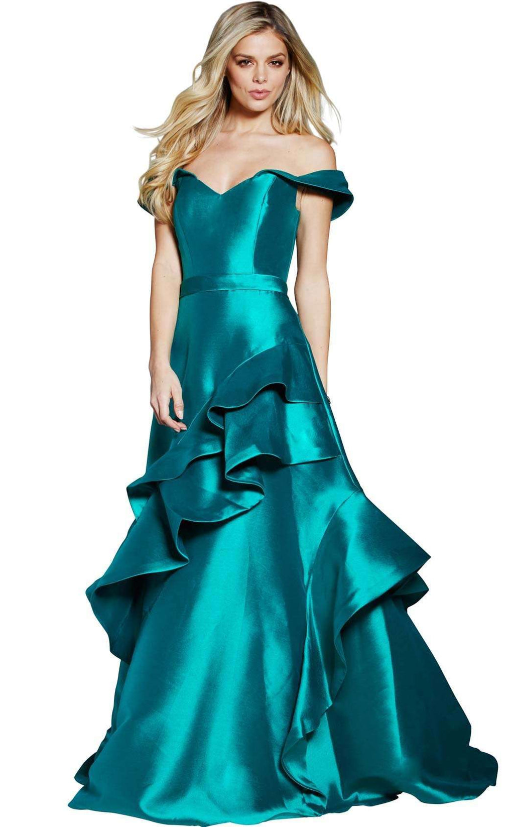green emerald velvet dress Jovani 09617 main image 1