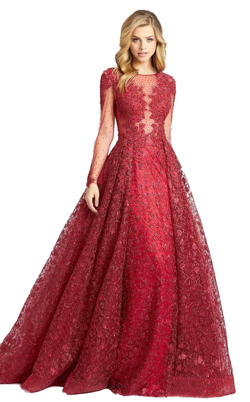 red mac duggal dress One-Sleeve Long Red Formal Dress: Mac Duggal 67810 Red / 0