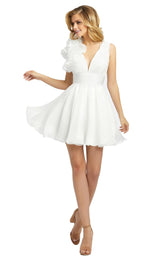 2 of 6 Mac Duggal 48952D Dress White