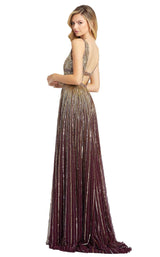 5 of 10 Mac Duggal 4906D Dress Burgundy Gold