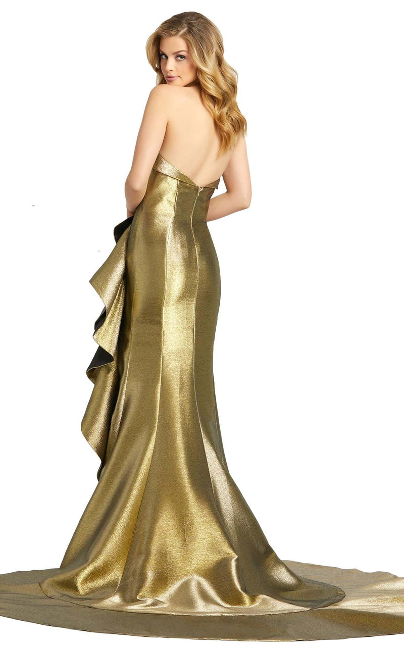 green emerald velvet dress Mac Duggal 11697 Strapless A-Line Ball Gown Elegance – Mydressline main image 1
