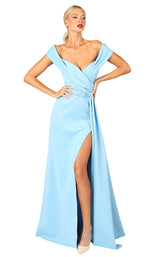 2 of 4 Nicole Bakti 664 Dress Sky-Blue