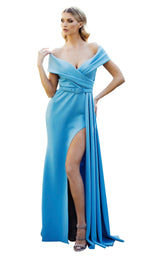 1 of 4 Nicole Bakti 664 Dress Sky-Blue
