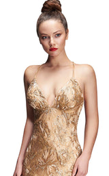 2 of 2 Nicole Bakti 6886 Dress Gold