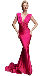 1 of 2 Nicole Bakti 6893 Dress Fuchsia