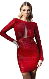 1 of 4 Nicole Bakti 6957 Dress Red