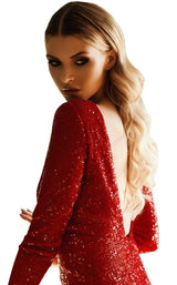 4 of 4 Nicole Bakti 6957 Dress Red