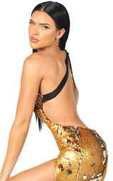 4 of 4 Nicole Bakti 6972 Dress Black-Gold