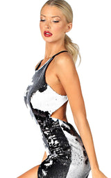 4 of 4 Nicole Bakti 6973 Dress Black-White