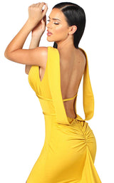 7 of 8 Nicole Bakti 6989 Dress Chartreuse