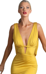 6 of 8 Nicole Bakti 6989 Dress Chartreuse