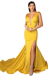 1 of 8 Nicole Bakti 6989 Dress Chartreuse