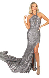 1 of 4 Nicole Bakti 6999 Dress Gunmetal-Grey