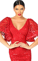 2 of 2 Nicole Bakti 7024 Dress Red