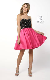 1 of 2 Nox Anabel 6056 Dress Black-Fuchisa