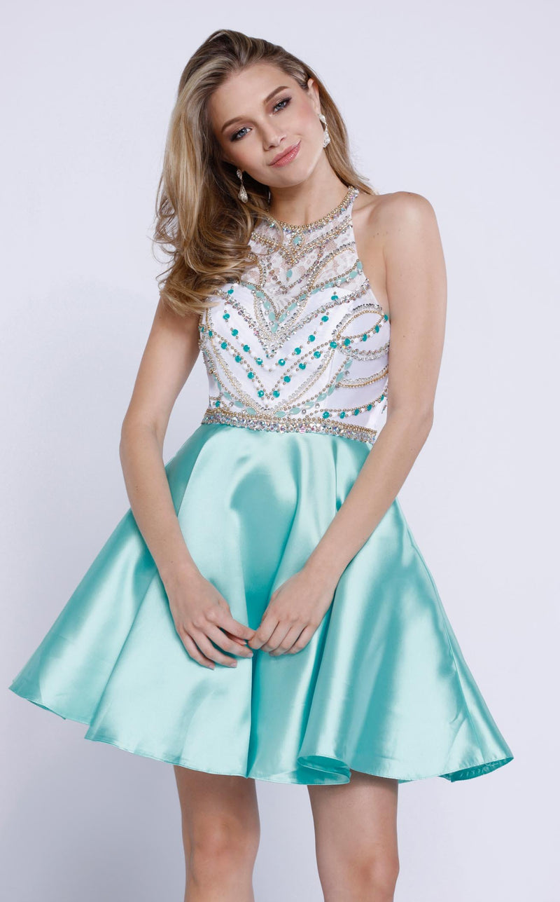 Nox Anabel 6247 Dress Mint-Green-White