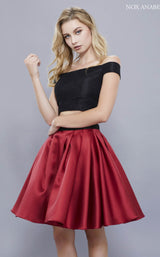 1 of 4 Nox Anabel 6336 Dress Burgundy-Black