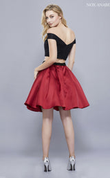 3 of 4 Nox Anabel 6336 Dress Burgundy-Black