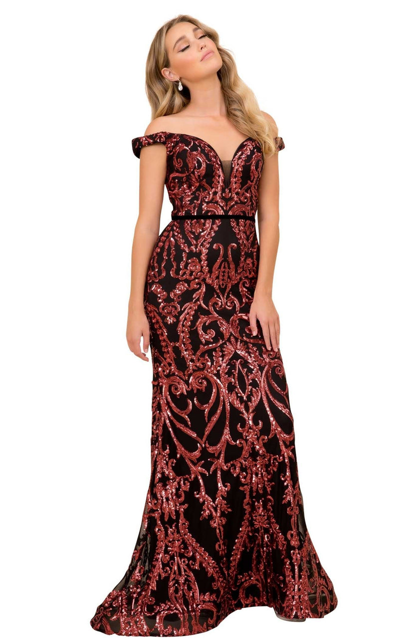 Nox Anabel P418 Dress Black-Burgundy