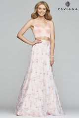 1 of 2 Faviana S10231 Peach-Cloud-Blue