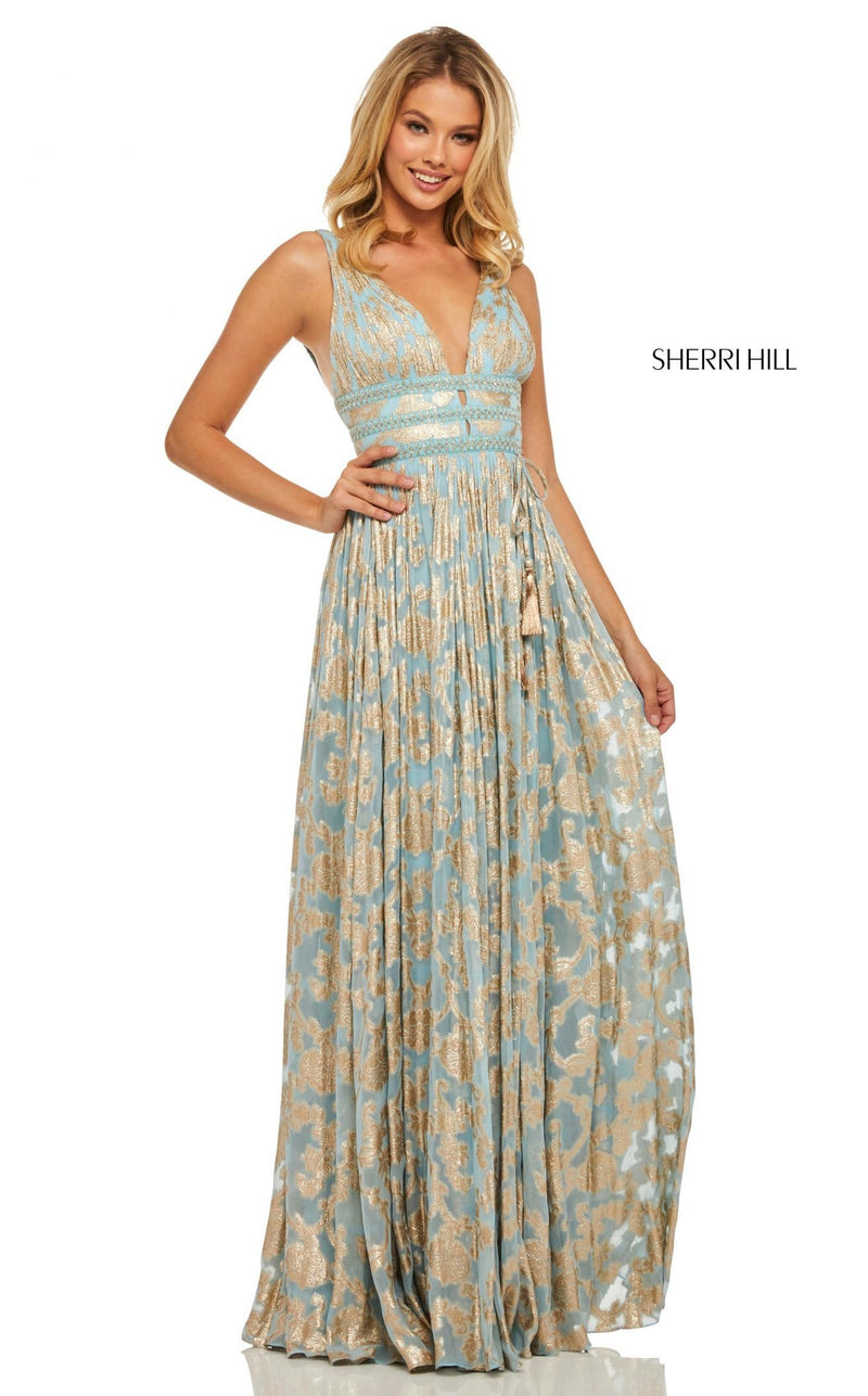 Sherri Hill 52474 Dress Light-Blue-Gold