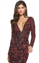 3 of 4 Sherri Hill 53161 Black-Red