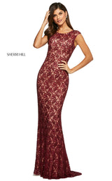 1 of 8 Sherri Hill 53446 Dress Burgundy