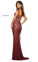 4 of 8 Sherri Hill 53446 Dress Burgundy
