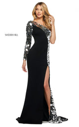 4 of 12 Sherri Hill 53467 Dress Black-Silver
