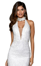 7 of 8 Sherri Hill 53495 Dress Ivory-Silver