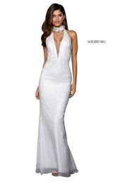 3 of 8 Sherri Hill 53495 Dress Ivory-Silver