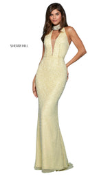 2 of 8 Sherri Hill 53495 Dress Yellow-Silver